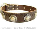Leather dog collars, training dog collars, walking dog collars for Boxer training Leather dog collars