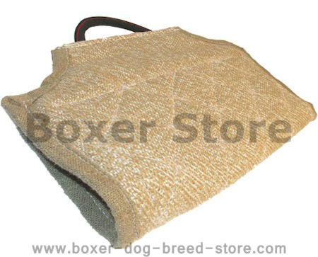 Boxer bite developer cuff made of jute with handle