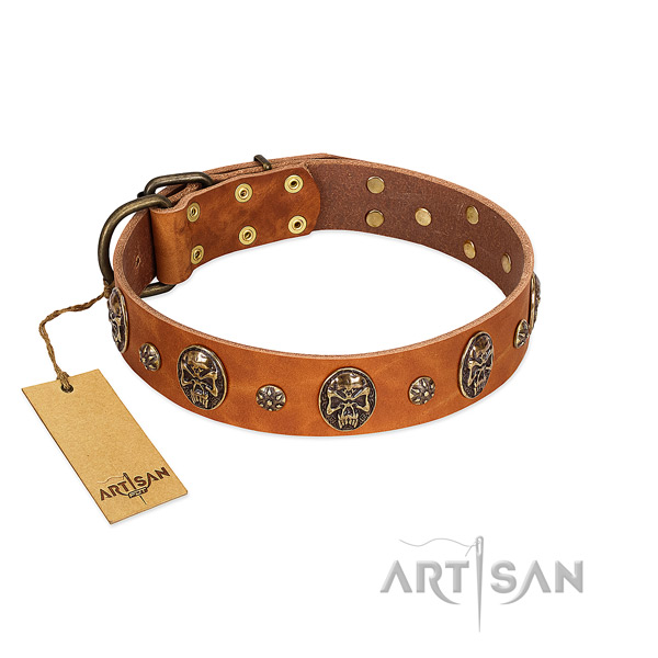Fine quality full grain genuine leather collar for your canine